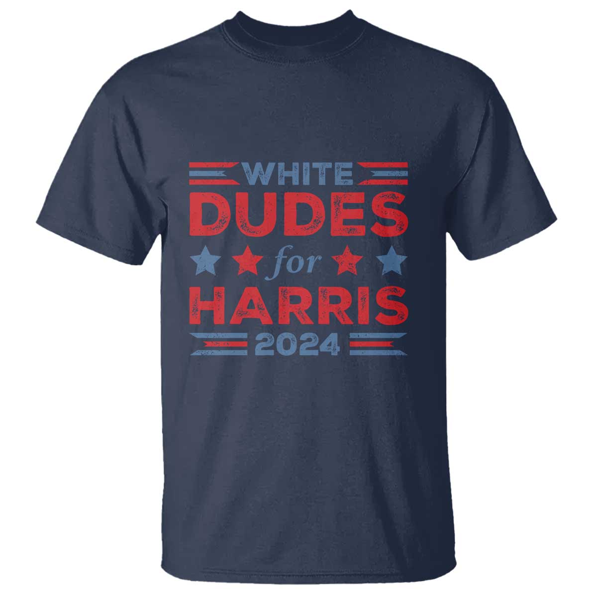 White Dudes For Harris T Shirt American Flag Star 2024 - Wonder Print Shop
