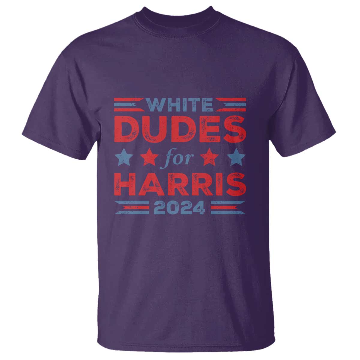 White Dudes For Harris T Shirt American Flag Star 2024 - Wonder Print Shop