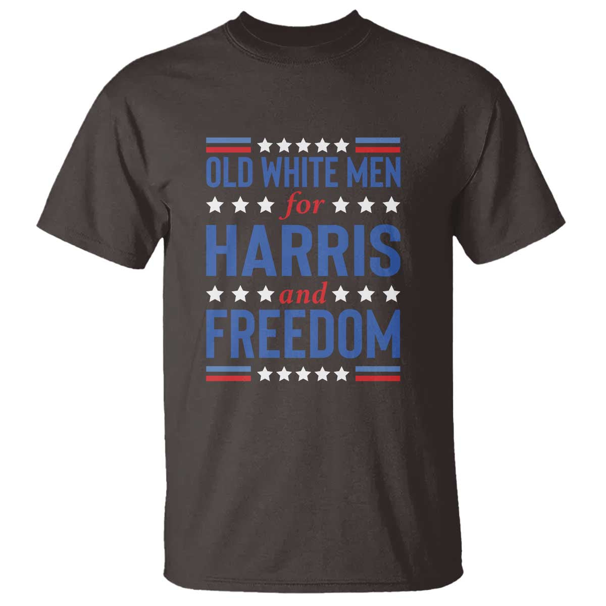 Old White Men For Harris And Freedom T Shirt American Flag Star Presidential Election 2024 - Wonder Print Shop
