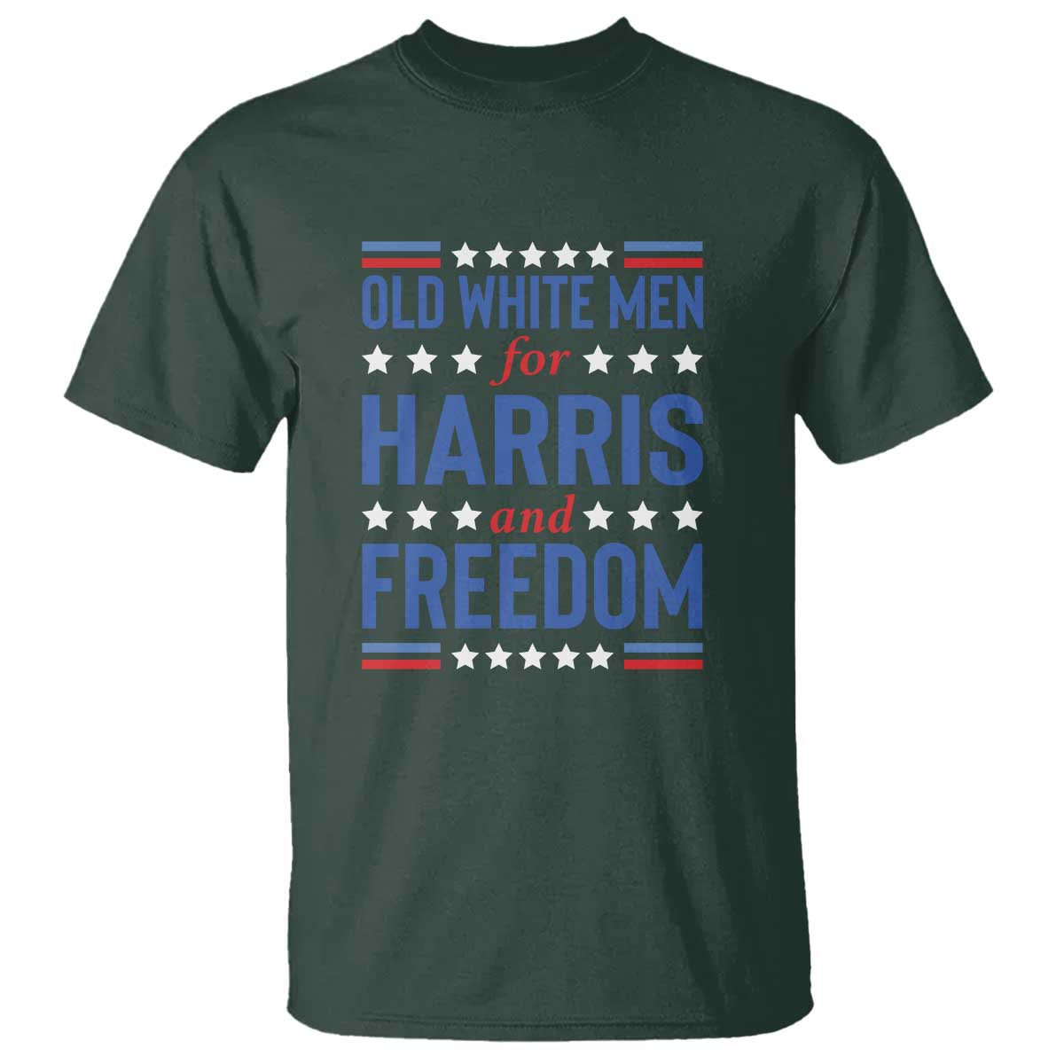 Old White Men For Harris And Freedom T Shirt American Flag Star Presidential Election 2024 - Wonder Print Shop