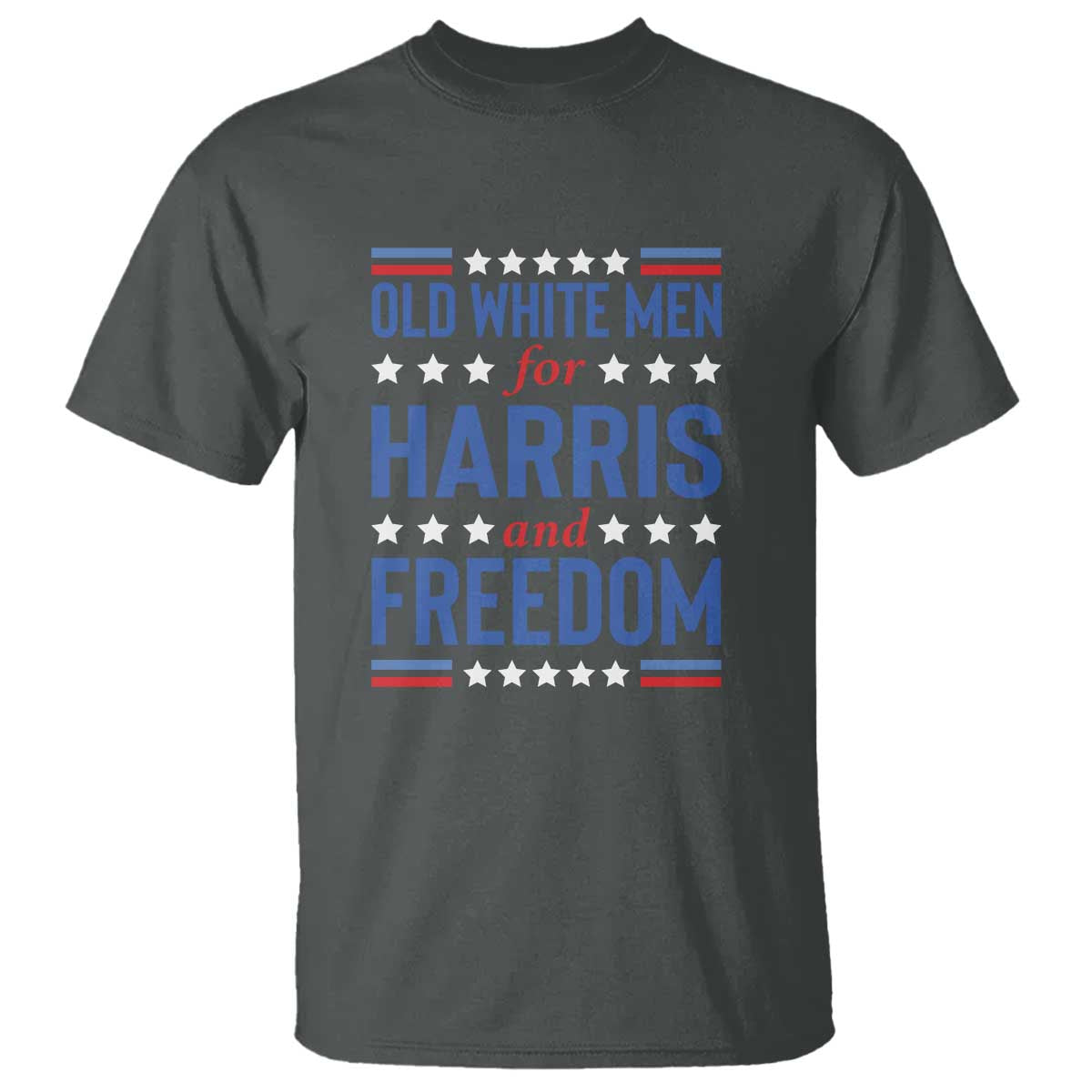 Old White Men For Harris And Freedom T Shirt American Flag Star Presidential Election 2024 - Wonder Print Shop
