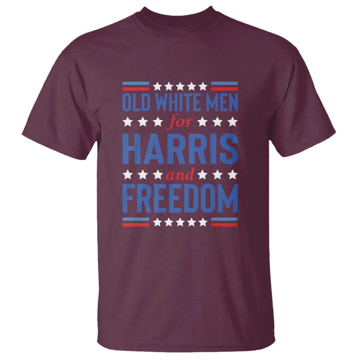 Old White Men For Harris And Freedom T Shirt American Flag Star Presidential Election 2024 - Wonder Print Shop