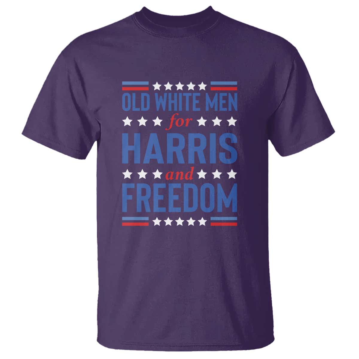 Old White Men For Harris And Freedom T Shirt American Flag Star Presidential Election 2024 - Wonder Print Shop
