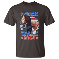 Harris Walz 2024 T Shirt Presidential Election Star USA Flag - Wonder Print Shop