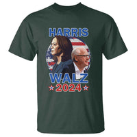Harris Walz 2024 T Shirt Presidential Election Star USA Flag - Wonder Print Shop