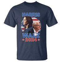 Harris Walz 2024 T Shirt Presidential Election Star USA Flag - Wonder Print Shop