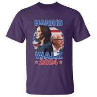 Harris Walz 2024 T Shirt Presidential Election Star USA Flag - Wonder Print Shop