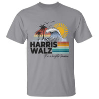 Harris Walz For A Brighter Tomorrow T Shirt Retro Sunshine Blue Wave Coconut Tree - Wonder Print Shop