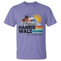 Harris Walz For A Brighter Tomorrow T Shirt Retro Sunshine Blue Wave Coconut Tree - Wonder Print Shop