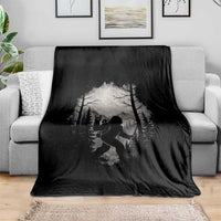 Funny Bigfoot Hiking Night Stroll Mountain Forest Throw Blanket - Wonder Print Shop
