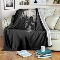 Funny Bigfoot Hiking Night Stroll Mountain Forest Throw Blanket - Wonder Print Shop