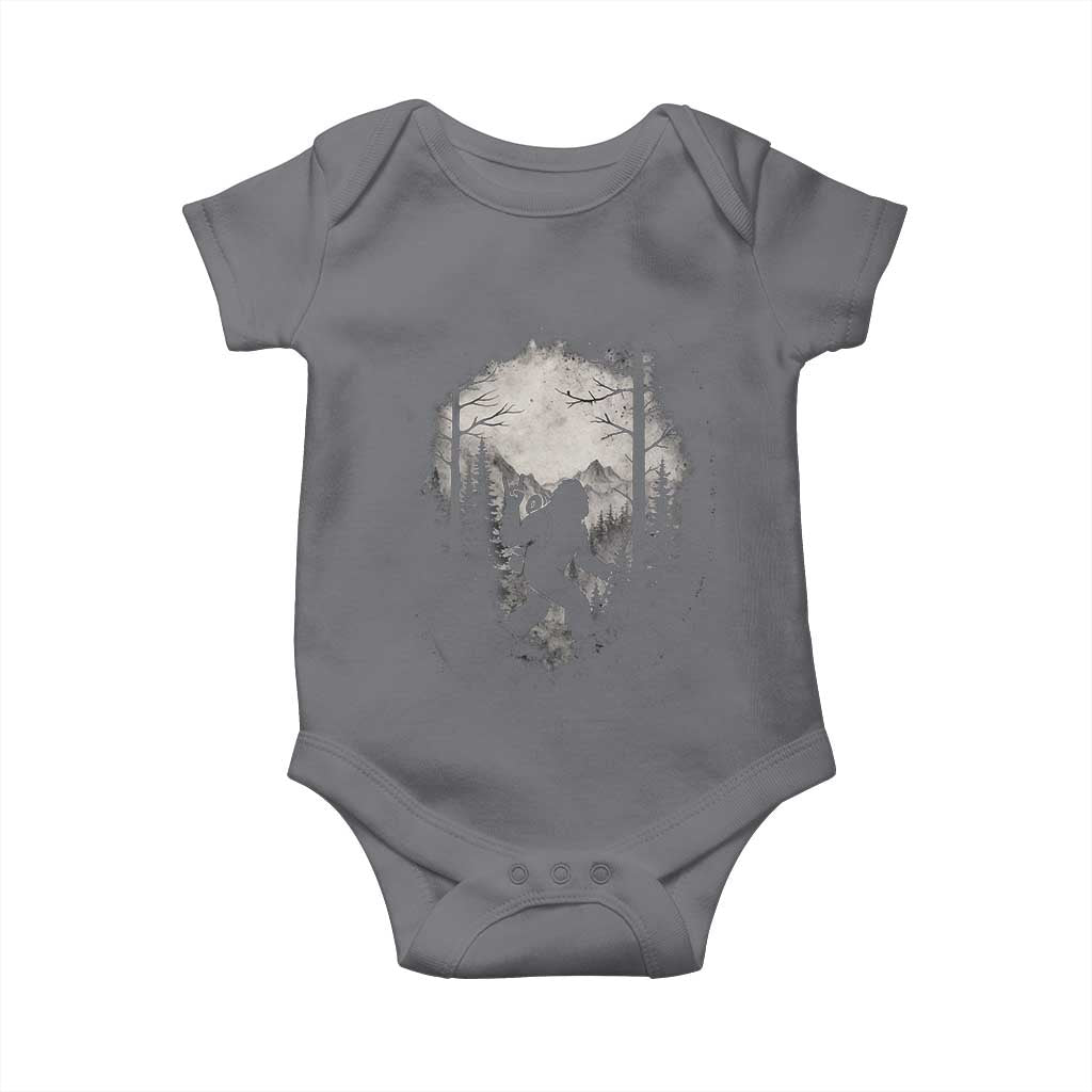 Funny Bigfoot Hiking Night Stroll Mountain Forest Baby Onesie - Wonder Print Shop