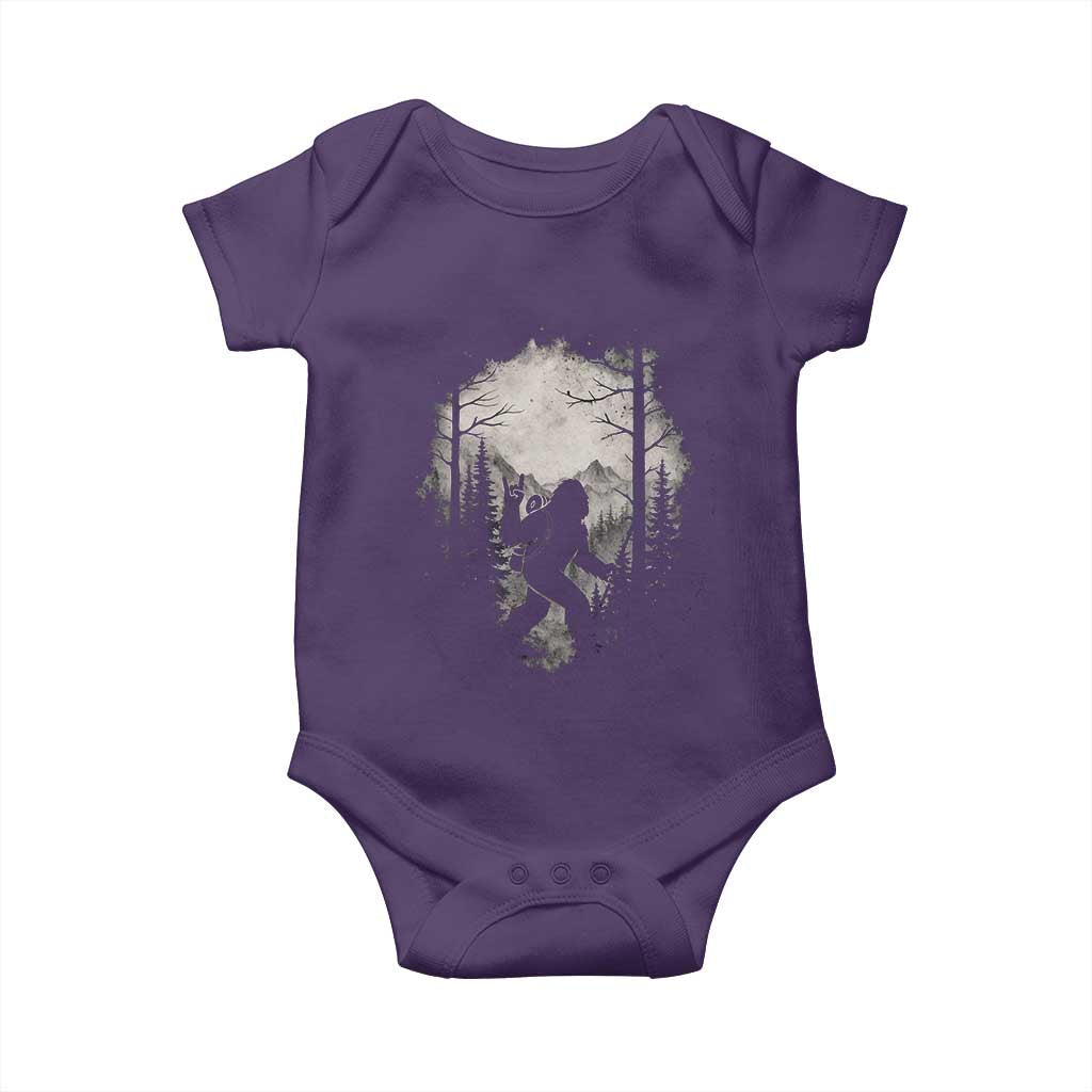 Funny Bigfoot Hiking Night Stroll Mountain Forest Baby Onesie - Wonder Print Shop