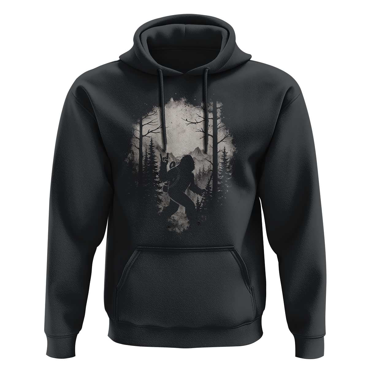 Funny Bigfoot Hiking Night Stroll Mountain Forest Hoodie - Wonder Print Shop