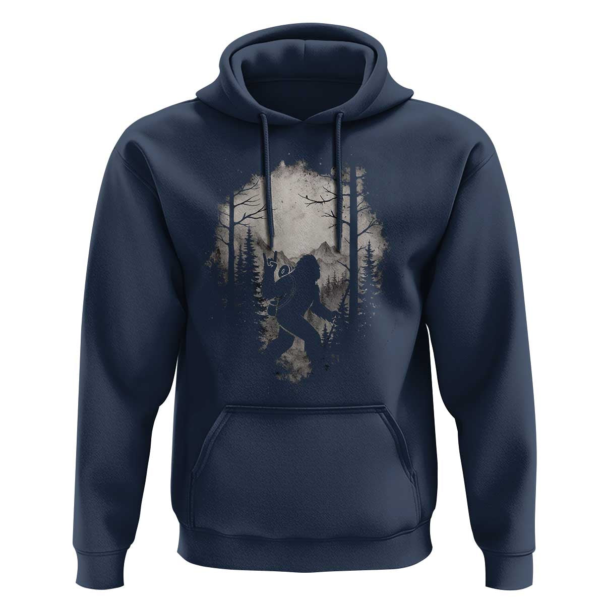 Funny Bigfoot Hiking Night Stroll Mountain Forest Hoodie - Wonder Print Shop