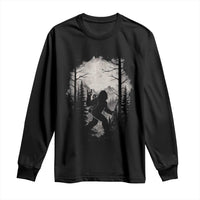 Funny Bigfoot Hiking Night Stroll Mountain Forest Long Sleeve Shirt - Wonder Print Shop