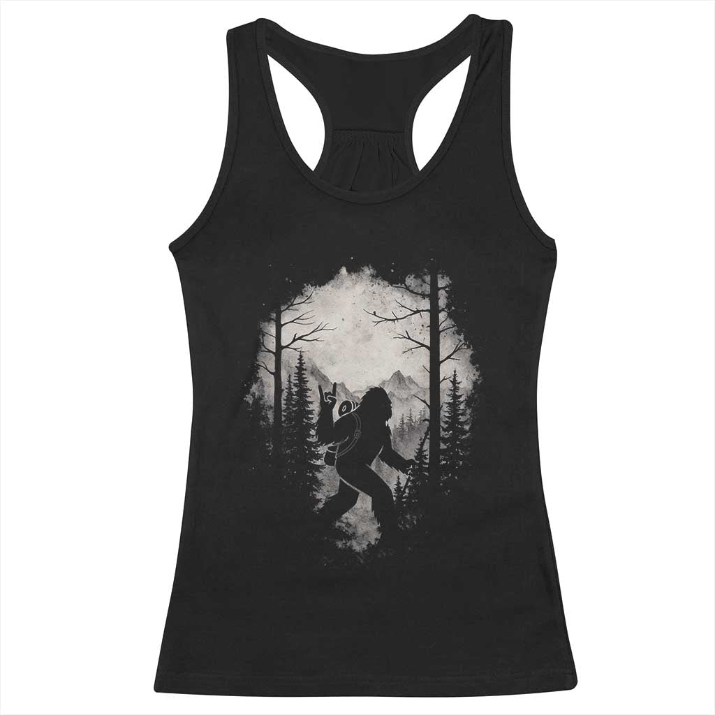 Funny Bigfoot Hiking Night Stroll Mountain Forest Racerback Tank Top - Wonder Print Shop
