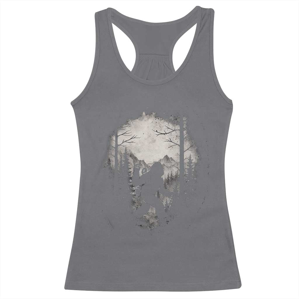 Funny Bigfoot Hiking Night Stroll Mountain Forest Racerback Tank Top - Wonder Print Shop
