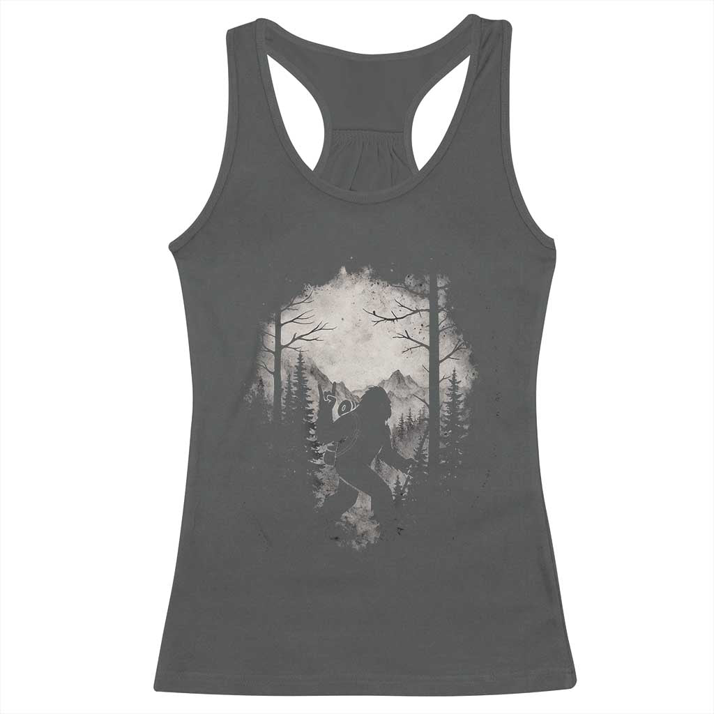 Funny Bigfoot Hiking Night Stroll Mountain Forest Racerback Tank Top - Wonder Print Shop