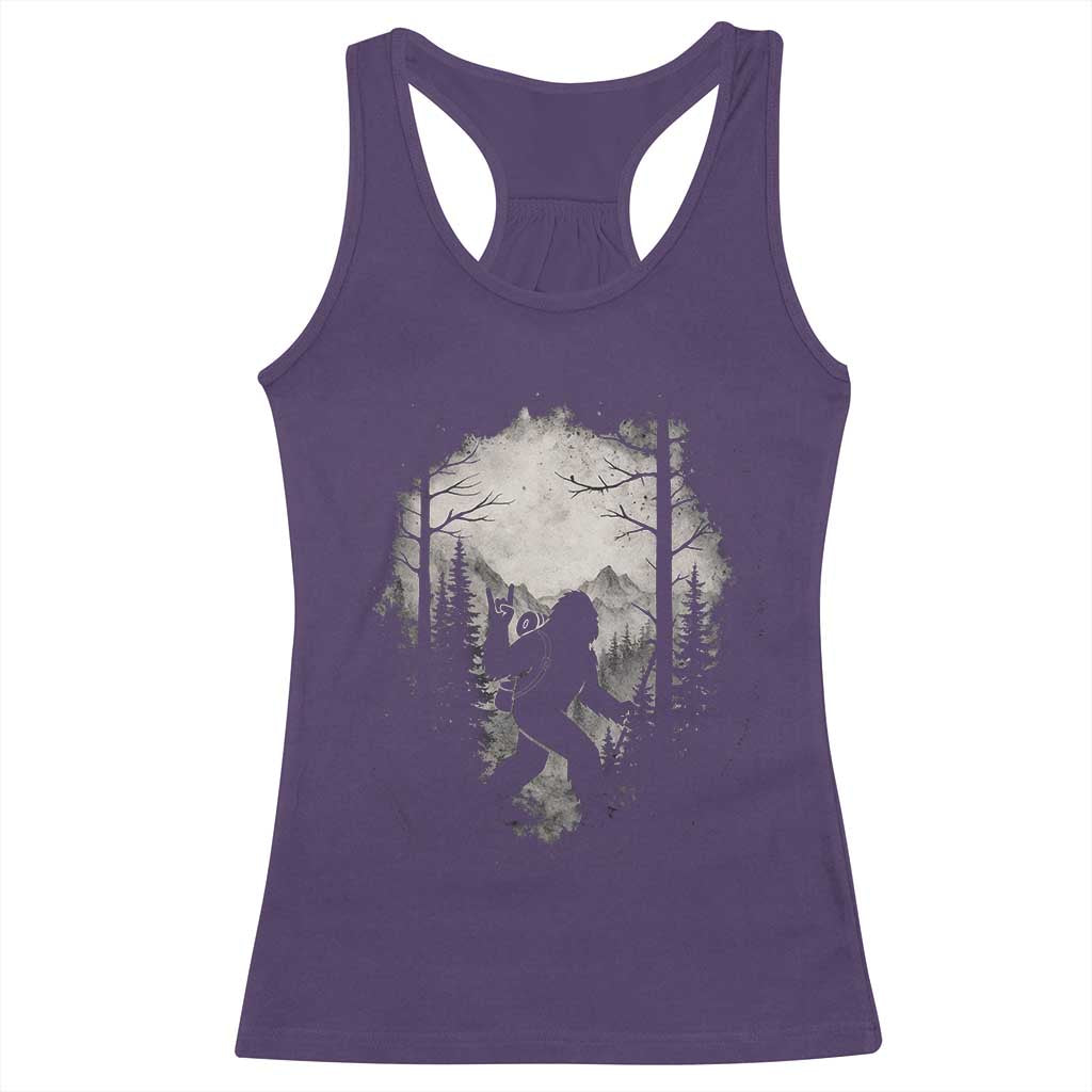 Funny Bigfoot Hiking Night Stroll Mountain Forest Racerback Tank Top - Wonder Print Shop