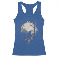 Funny Bigfoot Hiking Night Stroll Mountain Forest Racerback Tank Top - Wonder Print Shop