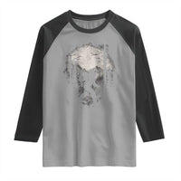 Funny Bigfoot Hiking Night Stroll Mountain Forest Raglan Shirt - Wonder Print Shop