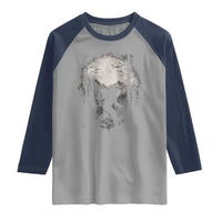 Funny Bigfoot Hiking Night Stroll Mountain Forest Raglan Shirt - Wonder Print Shop