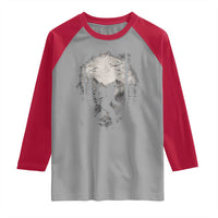 Funny Bigfoot Hiking Night Stroll Mountain Forest Raglan Shirt - Wonder Print Shop