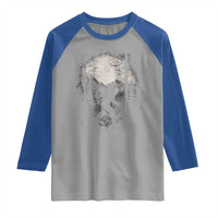 Funny Bigfoot Hiking Night Stroll Mountain Forest Raglan Shirt - Wonder Print Shop