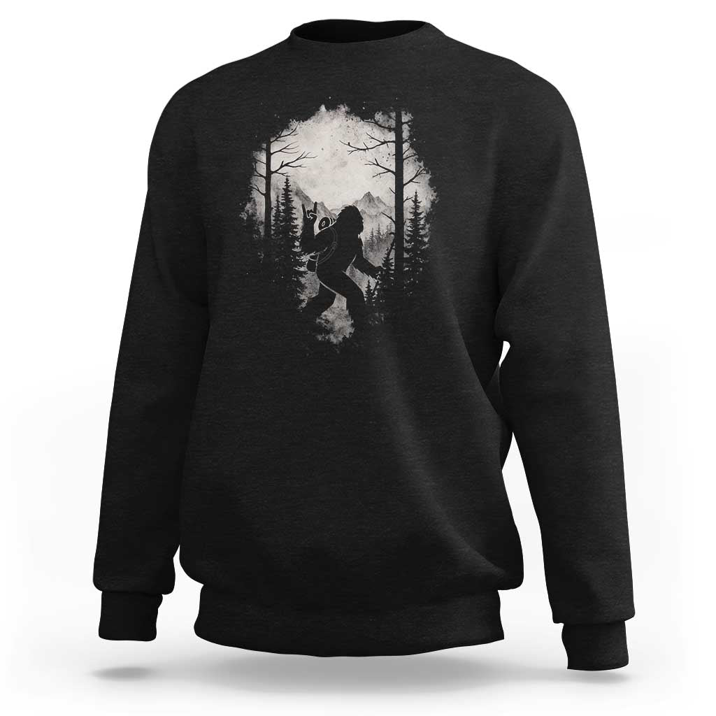 Funny Bigfoot Hiking Night Stroll Mountain Forest Sweatshirt - Wonder Print Shop