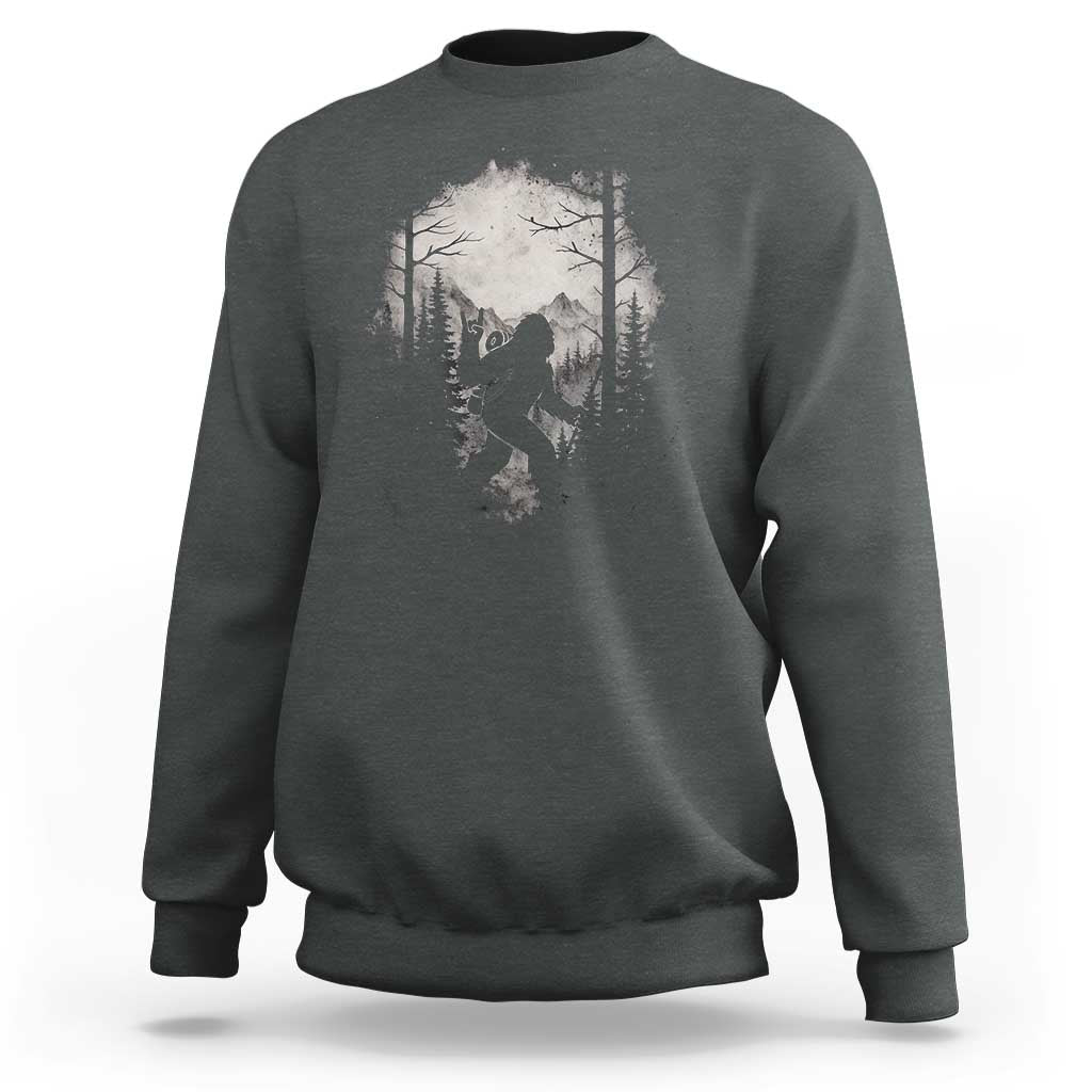 Funny Bigfoot Hiking Night Stroll Mountain Forest Sweatshirt - Wonder Print Shop