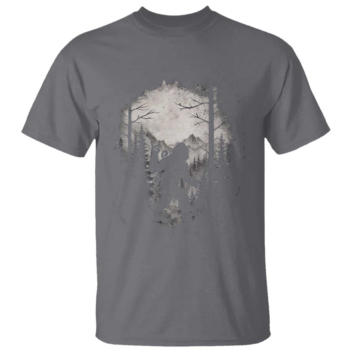 Funny Bigfoot Hiking Night Stroll Mountain Forest T Shirt - Wonder Print Shop