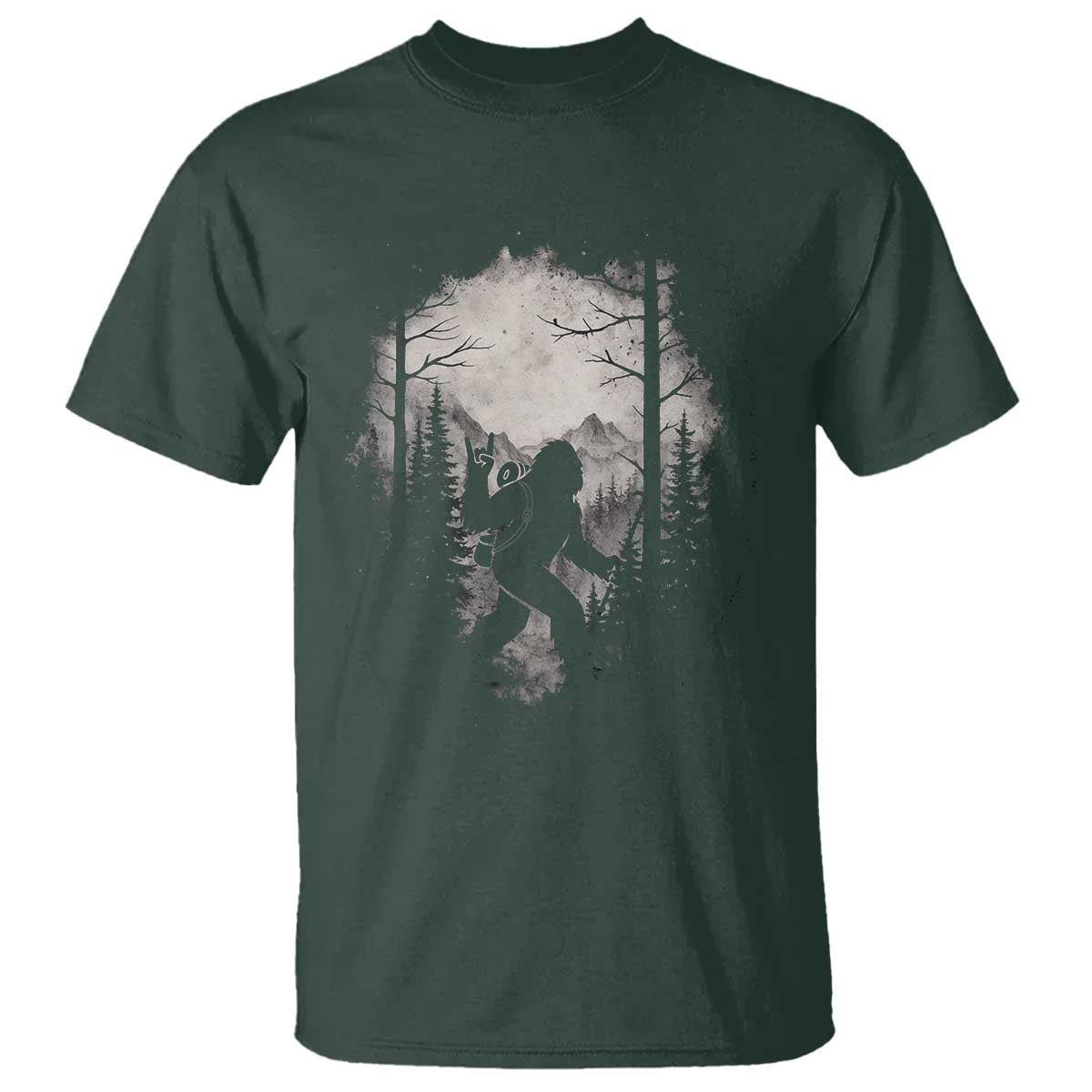 Funny Bigfoot Hiking Night Stroll Mountain Forest T Shirt - Wonder Print Shop