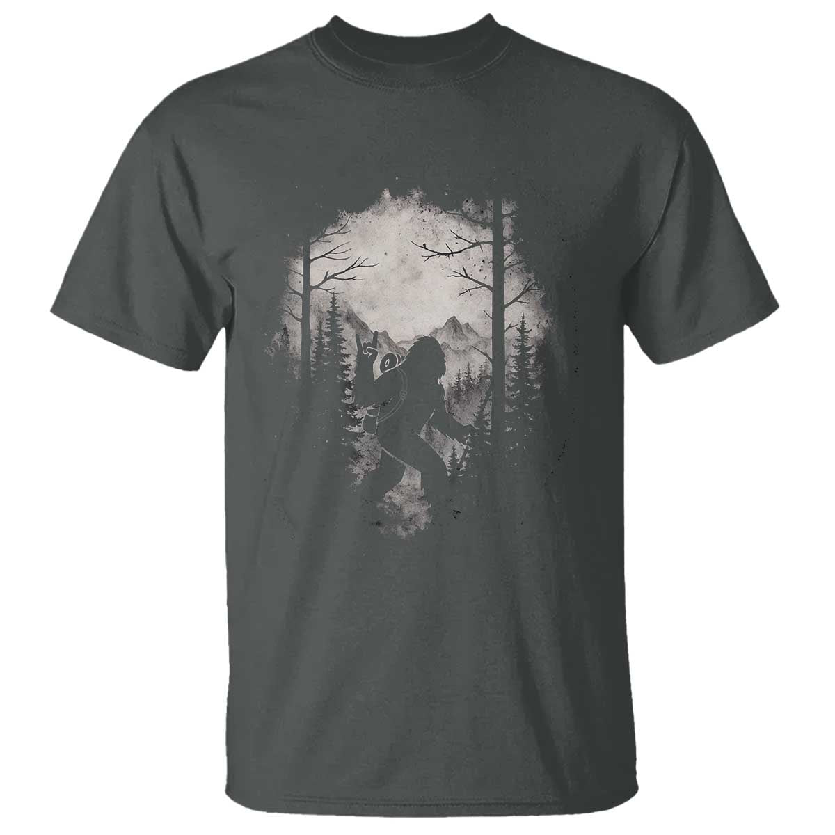 Funny Bigfoot Hiking Night Stroll Mountain Forest T Shirt - Wonder Print Shop