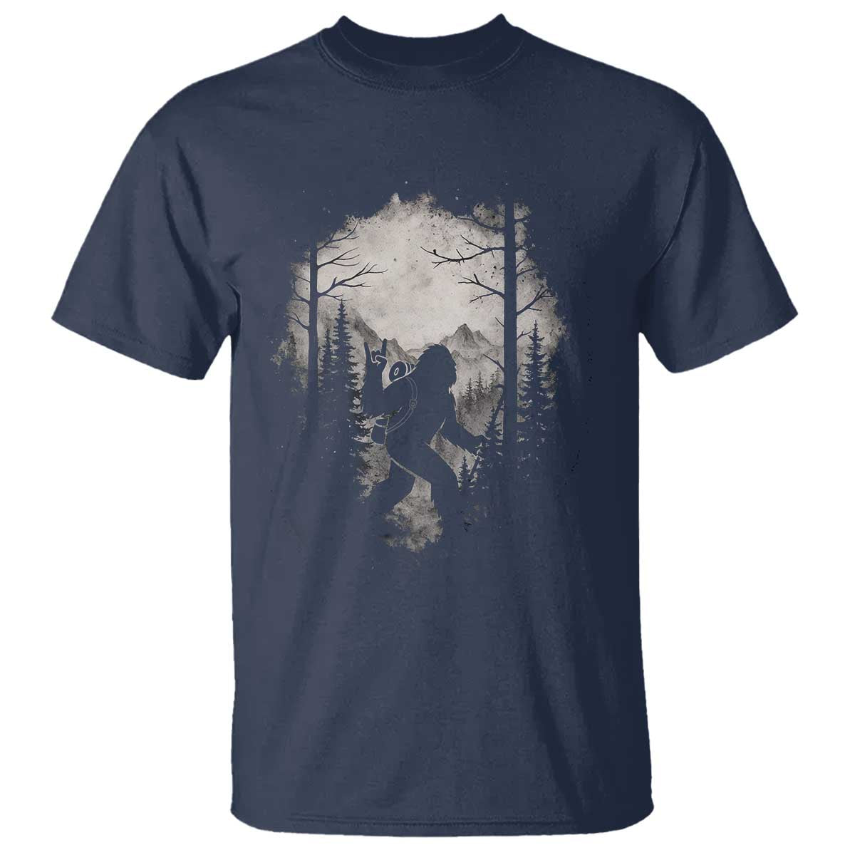 Funny Bigfoot Hiking Night Stroll Mountain Forest T Shirt - Wonder Print Shop