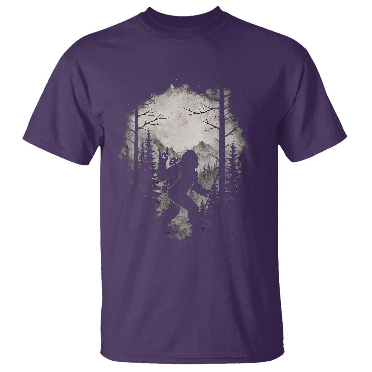 Funny Bigfoot Hiking Night Stroll Mountain Forest T Shirt - Wonder Print Shop