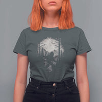 Funny Bigfoot Hiking Night Stroll Mountain Forest T Shirt For Women - Wonder Print Shop