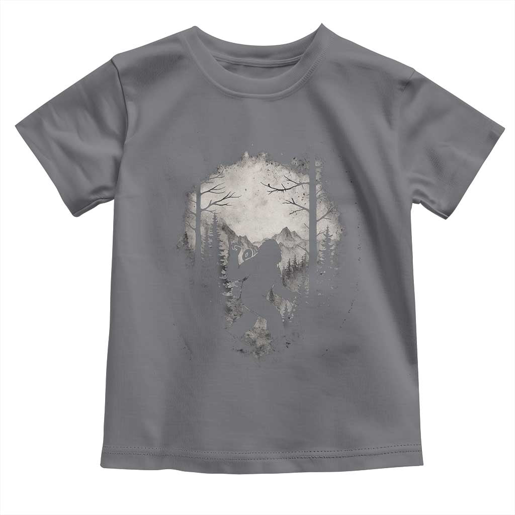 Funny Bigfoot Hiking Night Stroll Mountain Forest Toddler T Shirt - Wonder Print Shop