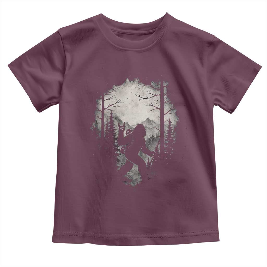 Funny Bigfoot Hiking Night Stroll Mountain Forest Toddler T Shirt - Wonder Print Shop