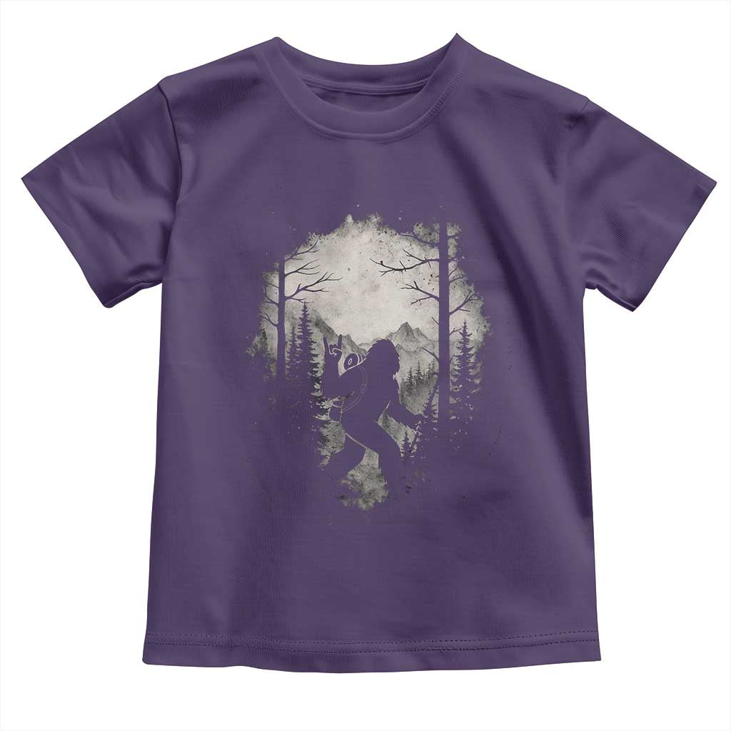 Funny Bigfoot Hiking Night Stroll Mountain Forest Toddler T Shirt - Wonder Print Shop