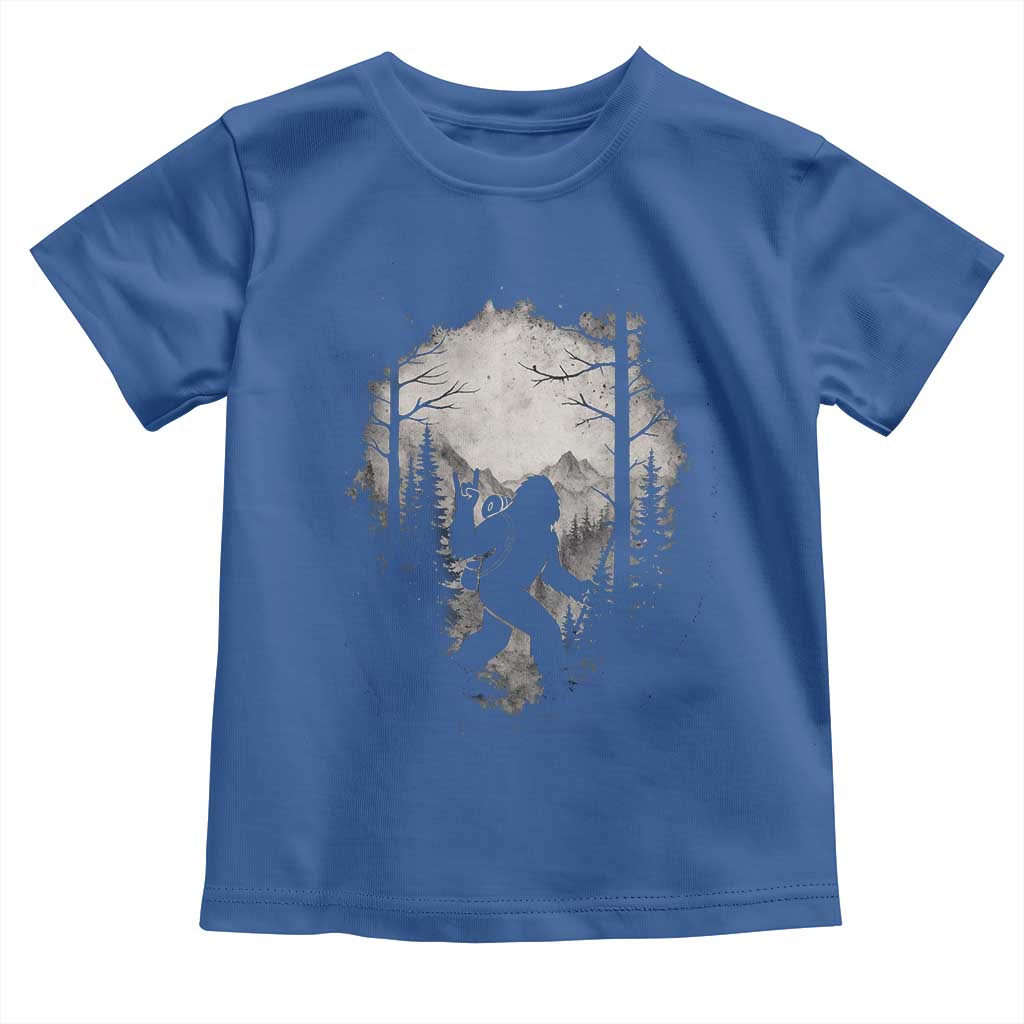 Funny Bigfoot Hiking Night Stroll Mountain Forest Toddler T Shirt - Wonder Print Shop