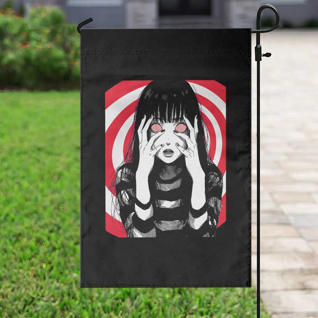 Horror Anime Manga Creepy Goth Japanese Girl Garden Flag - Wonder Print Shop