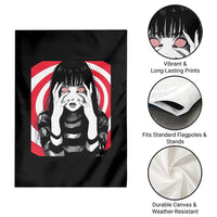Horror Anime Manga Creepy Goth Japanese Girl Garden Flag - Wonder Print Shop