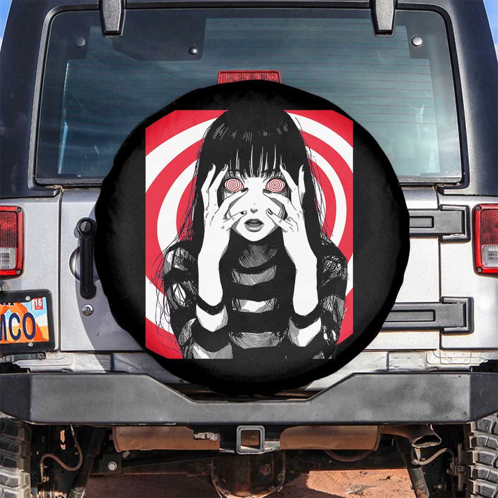 Horror Anime Manga Creepy Goth Japanese Girl Spare Tire Cover - Wonder Print Shop
