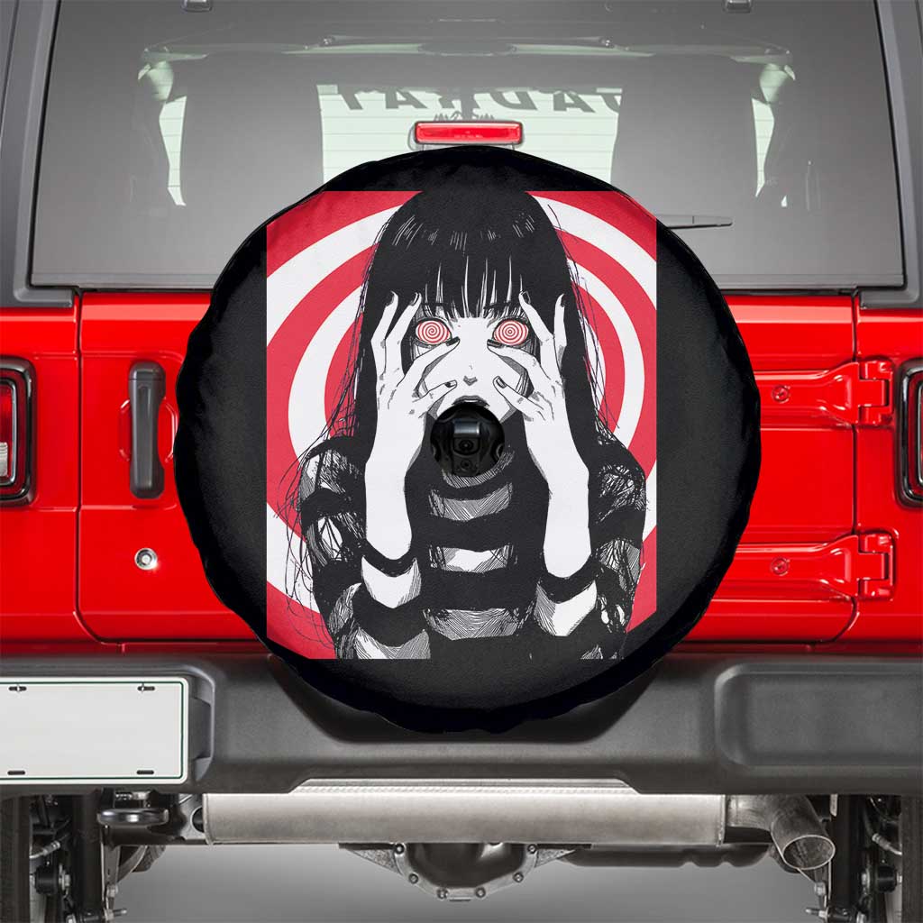 Horror Anime Manga Creepy Goth Japanese Girl Spare Tire Cover - Wonder Print Shop