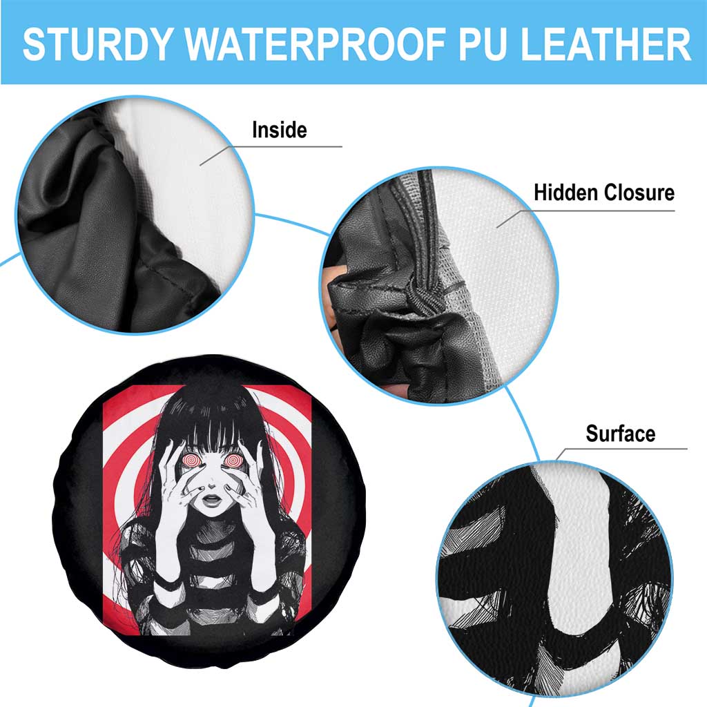 Horror Anime Manga Creepy Goth Japanese Girl Spare Tire Cover - Wonder Print Shop