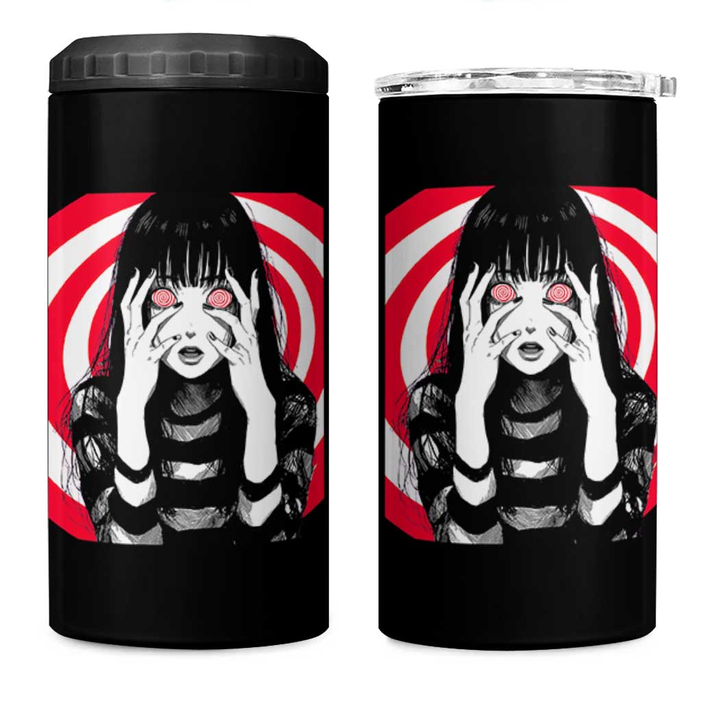 Horror Anime Manga Creepy Goth Japanese Girl 4 in 1 Can Cooler Tumbler - Wonder Print Shop