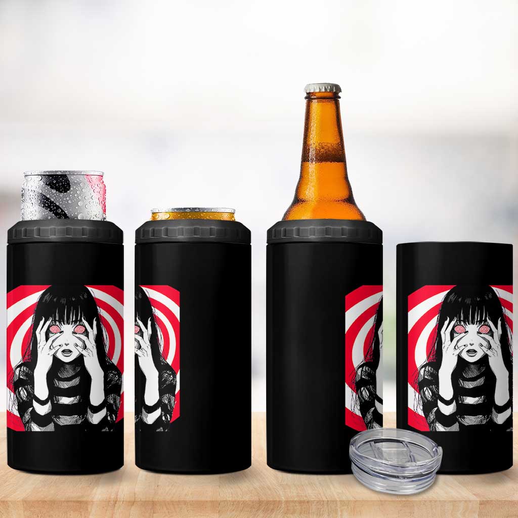 Horror Anime Manga Creepy Goth Japanese Girl 4 in 1 Can Cooler Tumbler - Wonder Print Shop