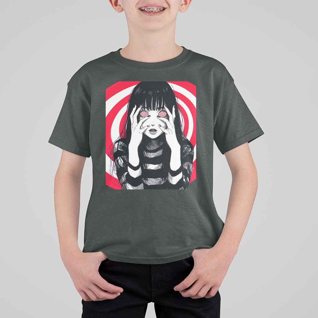 Horror Anime Manga Creepy Goth Japanese Girl T Shirt For Kid - Wonder Print Shop