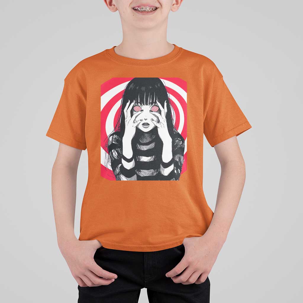 Horror Anime Manga Creepy Goth Japanese Girl T Shirt For Kid - Wonder Print Shop